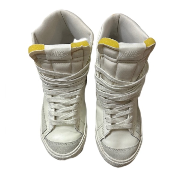 Nike Women's White and Yellow High-Top Sneakers - Picture 1 of 10